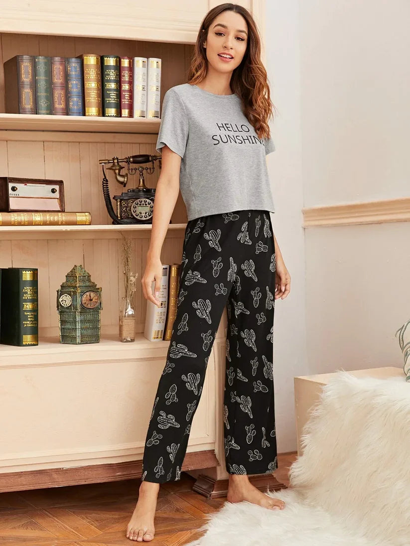 Hello Sunshine Printed - PJ SUIT FOR WOMEN