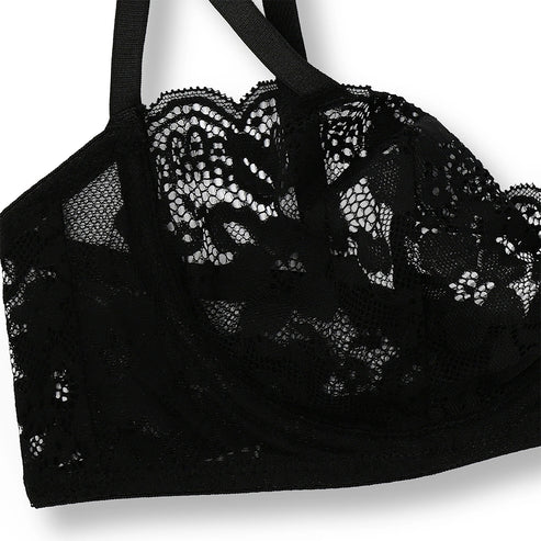 Non Padded Bra Set - Black Lace Net