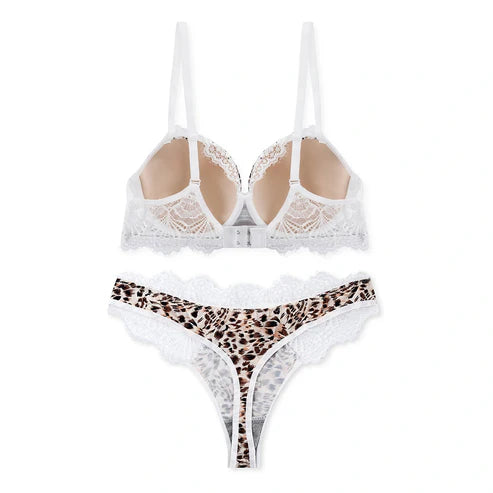 Padded Bra Set - lace Cheetah