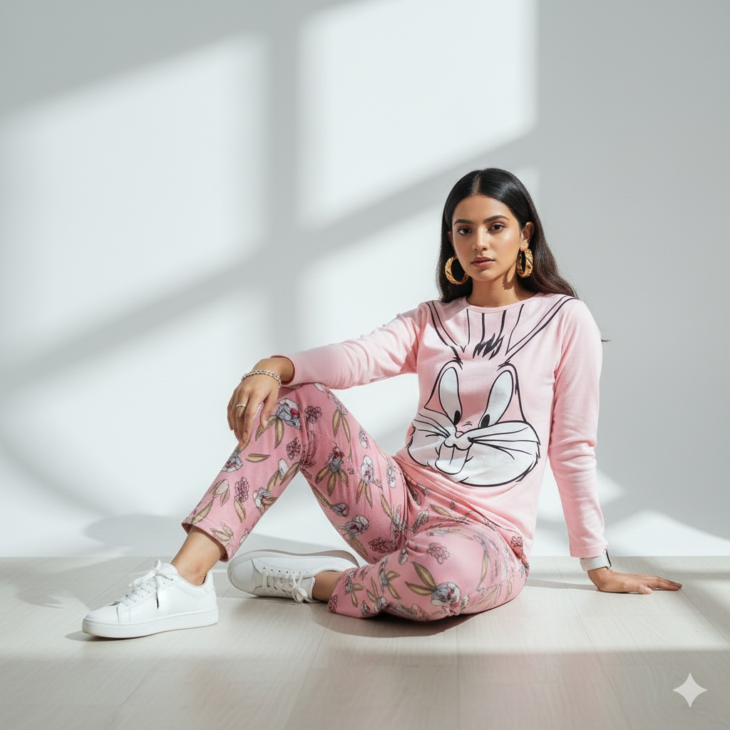 BUNNY PRINTED - PJ SUIT FOR WOMEN