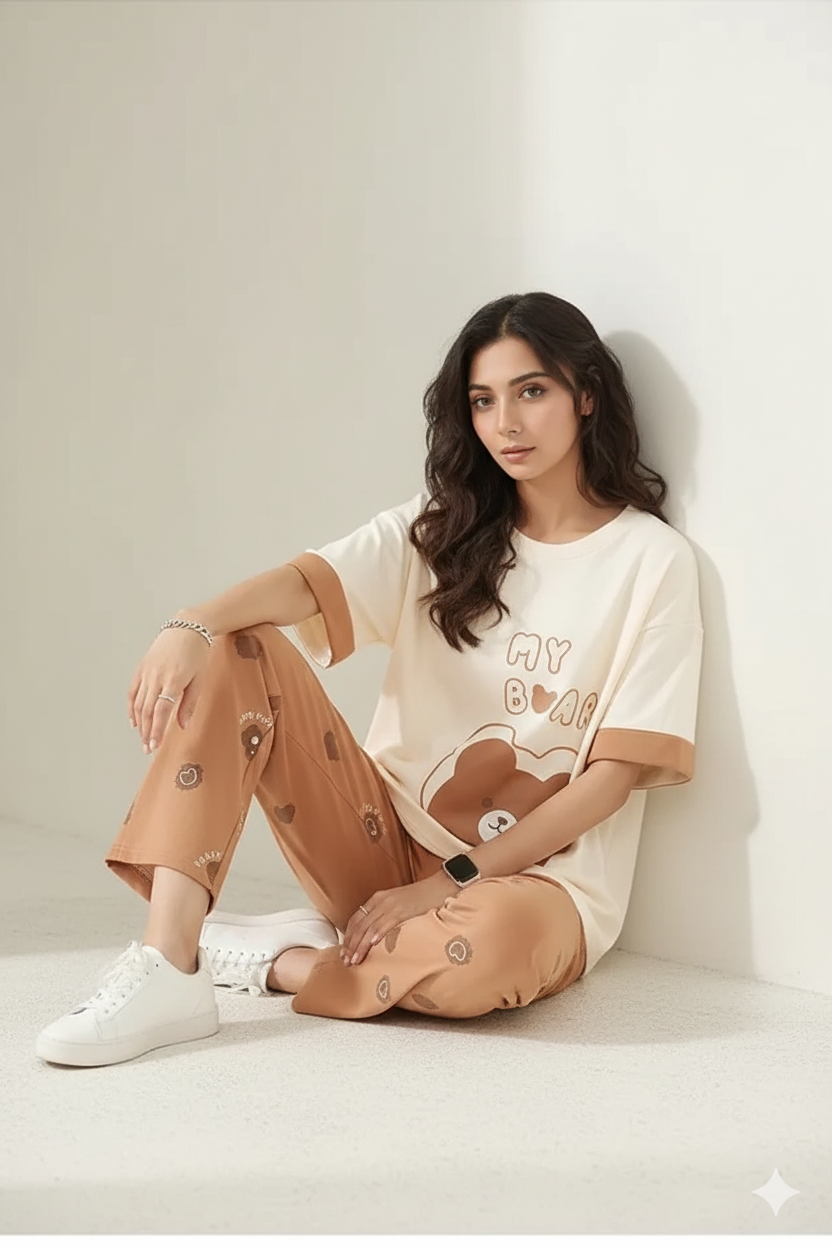 MY BEAR PRINTED - PJ SUIT FOR WOMEN