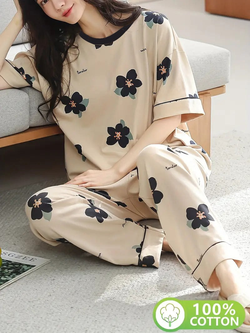 11.11 Sale Flower Printed - PJ SUIT FOR WOMEN
