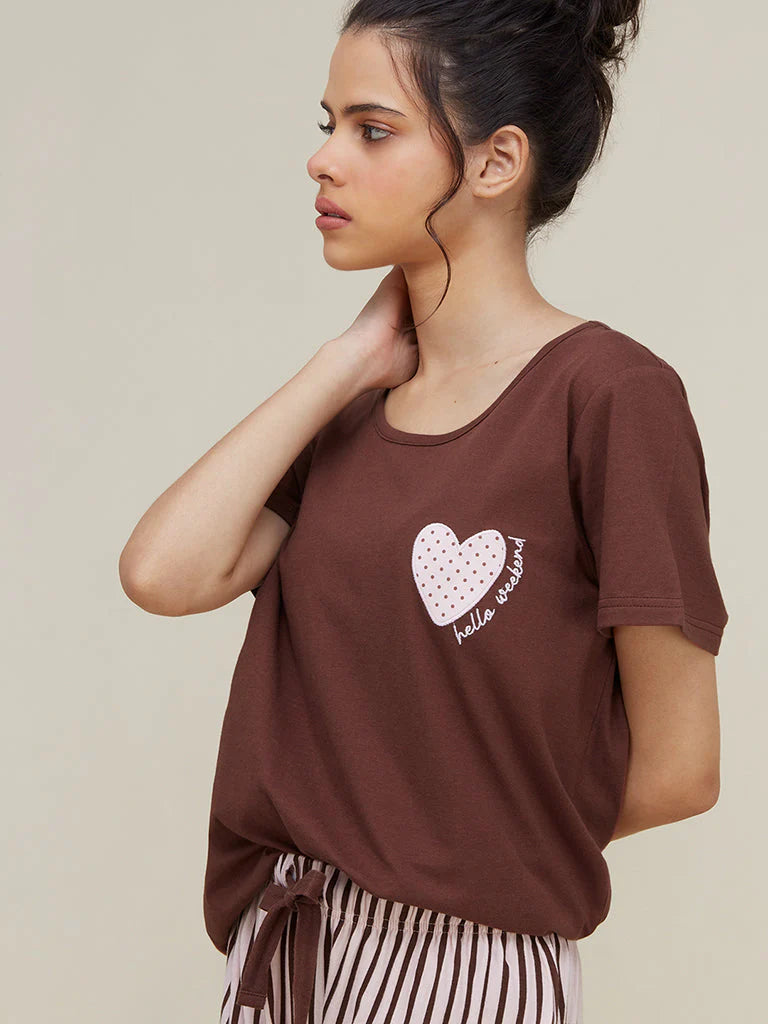 HELLO WEEKEND PRINTED  - PJ SUIT FOR WOMEN