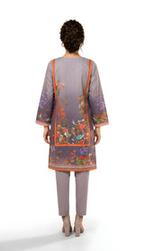 Lilac garden printed 2-piece suit, side view
