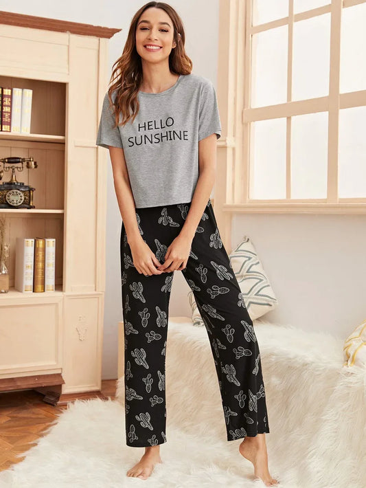 Hello Sunshine Printed - PJ SUIT FOR WOMEN