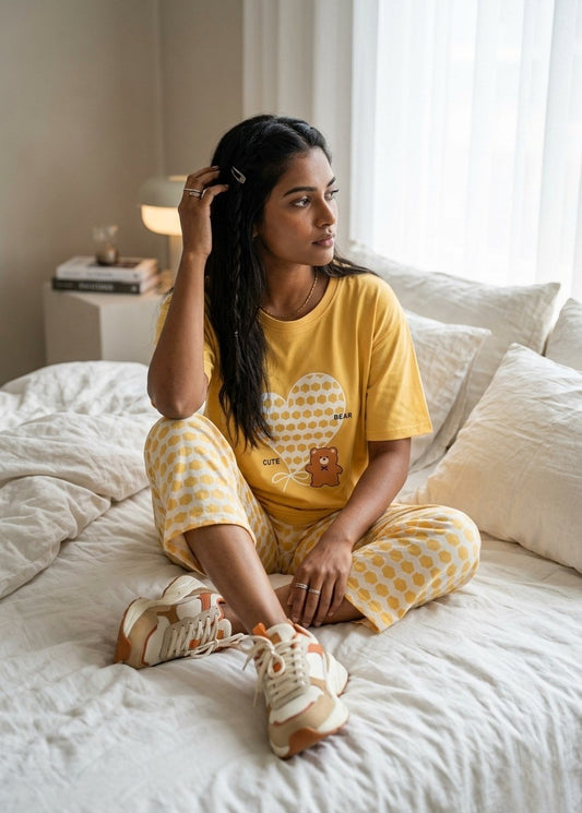 CUTE BEAR PRINTED - PJ SUIT FOR WOMEN