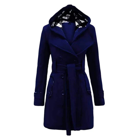 FLASH SALE #WOMEN LONG COAT - NAVY BLUE