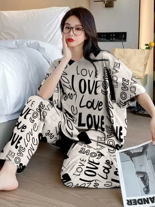 LOVE DROPSHOULDER CREAM - PJ SUIT FOR WOMEN