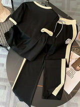 FLOWER PRINTED - TRACK SUIT BLACK