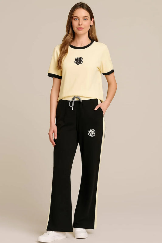 FLOWER PRINTED - Track Suit OFF WHITE