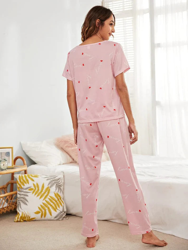 SMALL HEART PINK - PJ SUIT FOR WOMEN