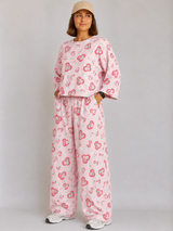Women's Premium Barbary Fabric Sleepwear Set – Loose Trouser & Short Tee SBSPJ-07
