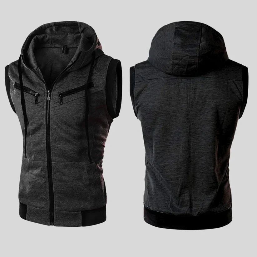 Sleeveless Hooded For Women - CHARCOAL