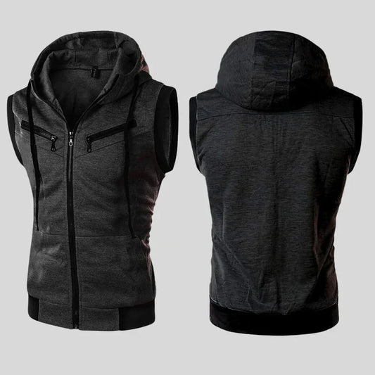 Sleeveless Hooded For Women - CHARCOAL