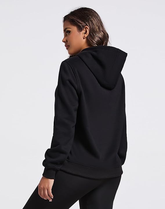 Plain Hoddie For Women - BLACK