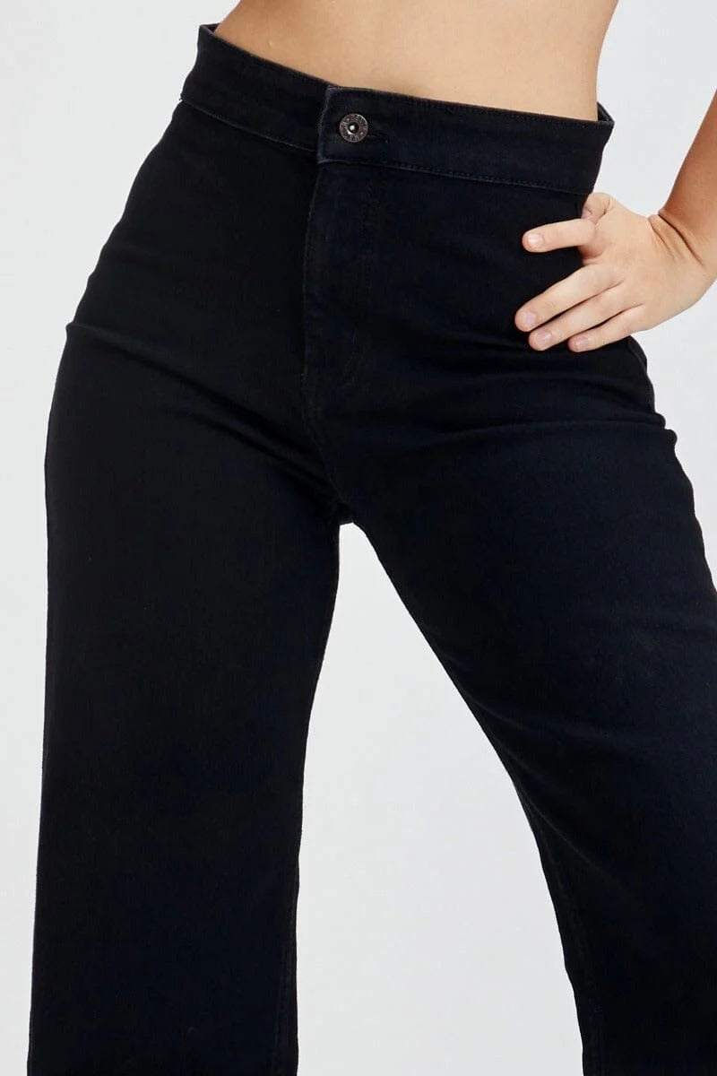 BLACK Wide-Leg Jeans For Women