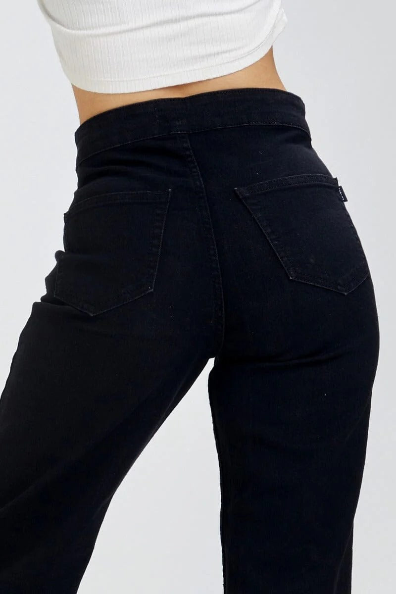 BLACK Wide-Leg Jeans For Women