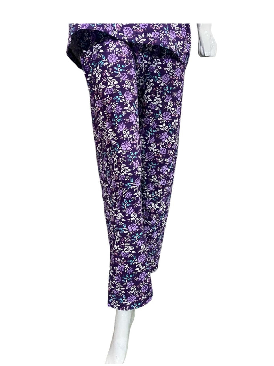 Purple Multi Flower Printed Night Suit JERSEY