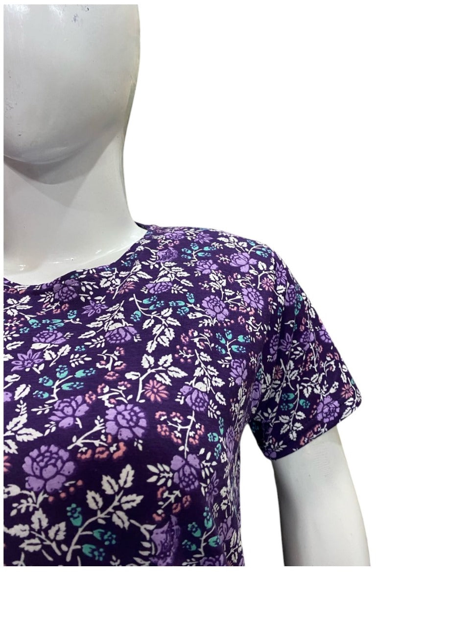 Purple Multi Flower Printed Night Suit JERSEY