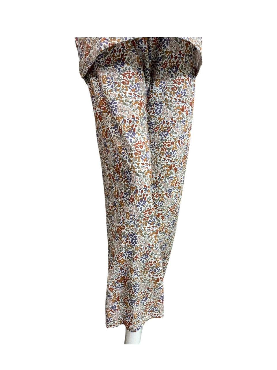 White Multi Flower Printed Night Suit For Women JERSEY