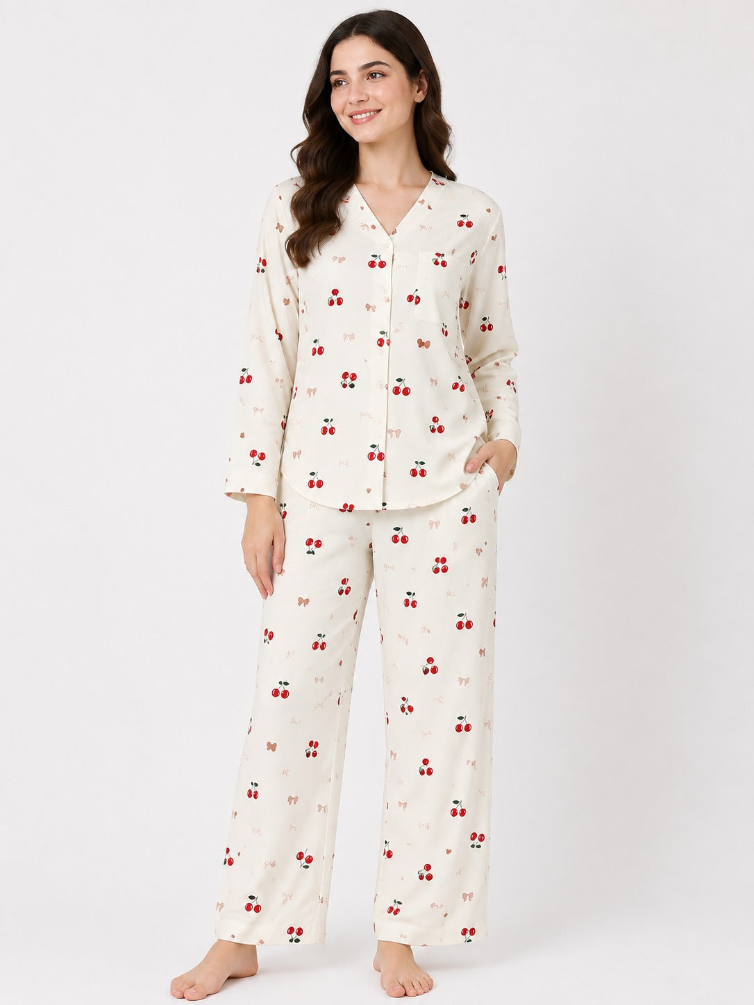 BARBARY V-NECK CO-ORD SET'S SBSVPJ-06
