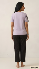 Planet Printed Purple- PJ SUIT FOR WOMEN