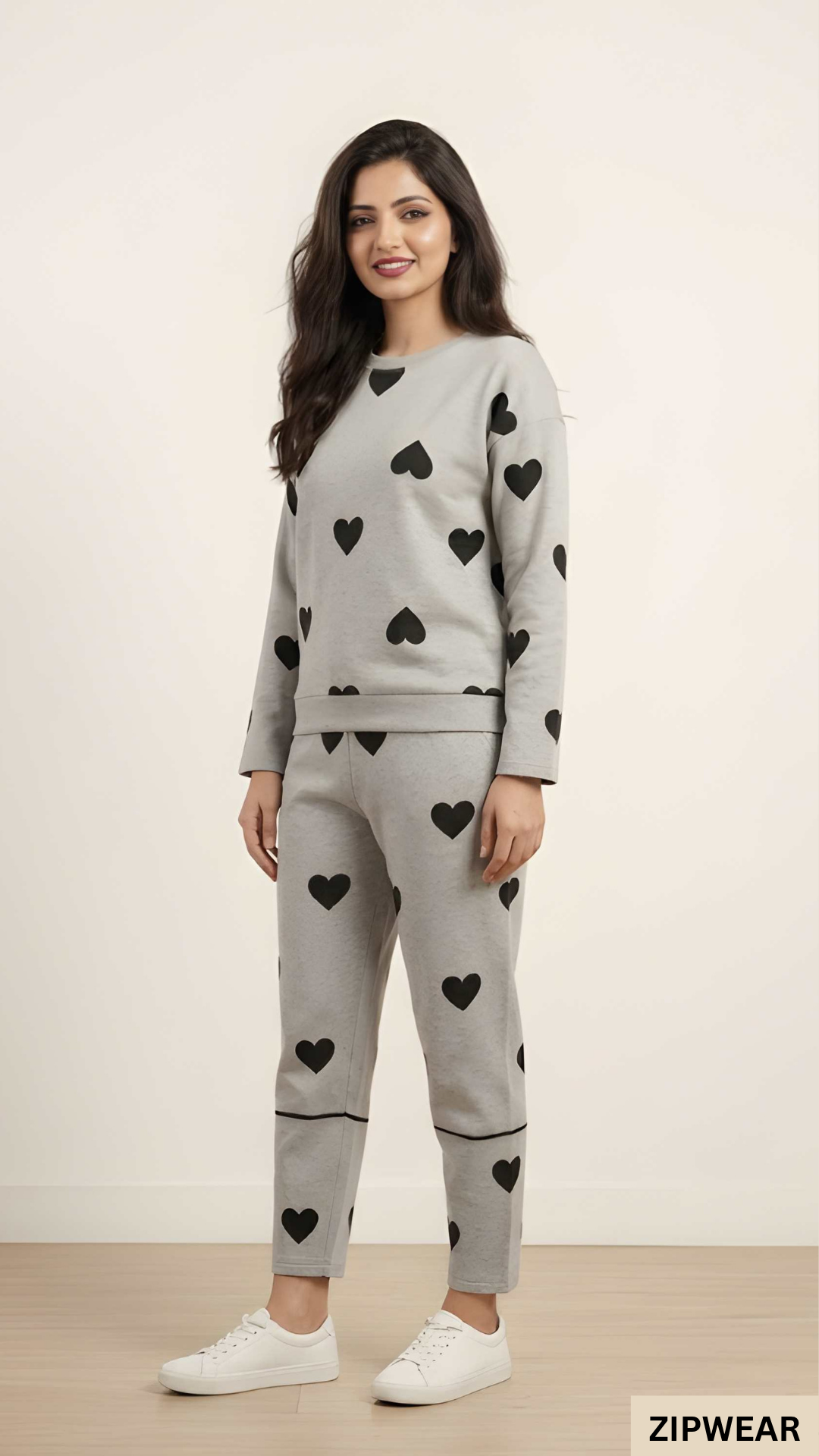 Grey Heart PJ Suit