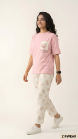 PINK POCKET PRINT - PJ SUIT FOR WOMEN