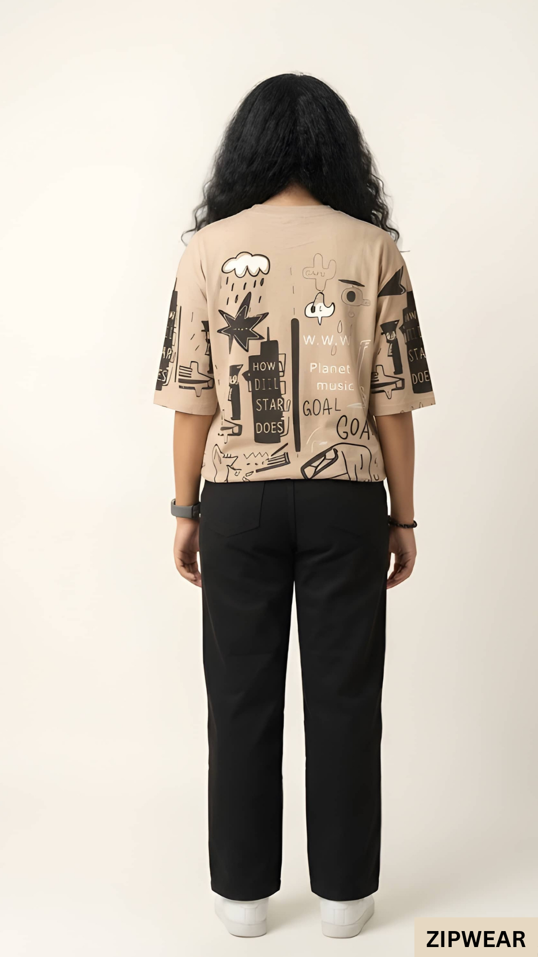 PLANET PRINTED BROWN - PJ SUIT FOR WOMEN