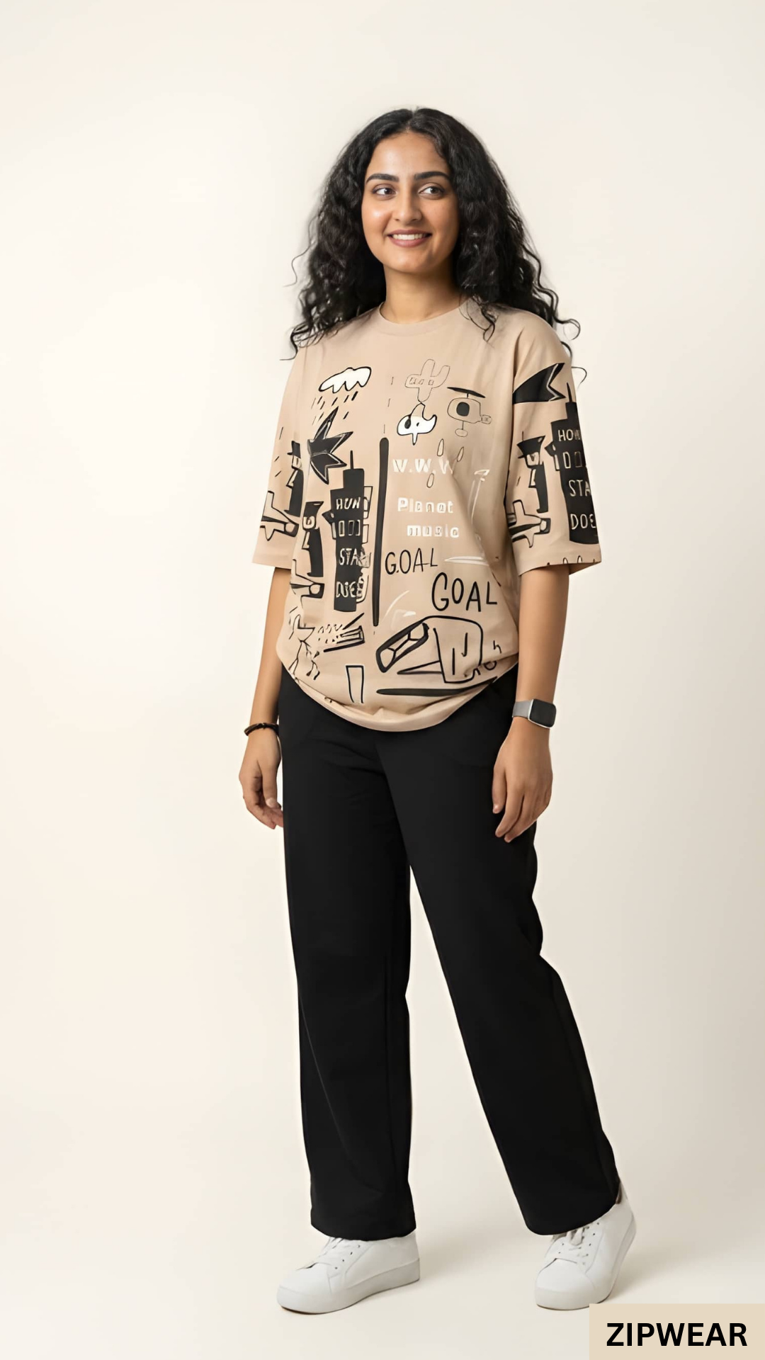 PLANET PRINTED BROWN - PJ SUIT FOR WOMEN