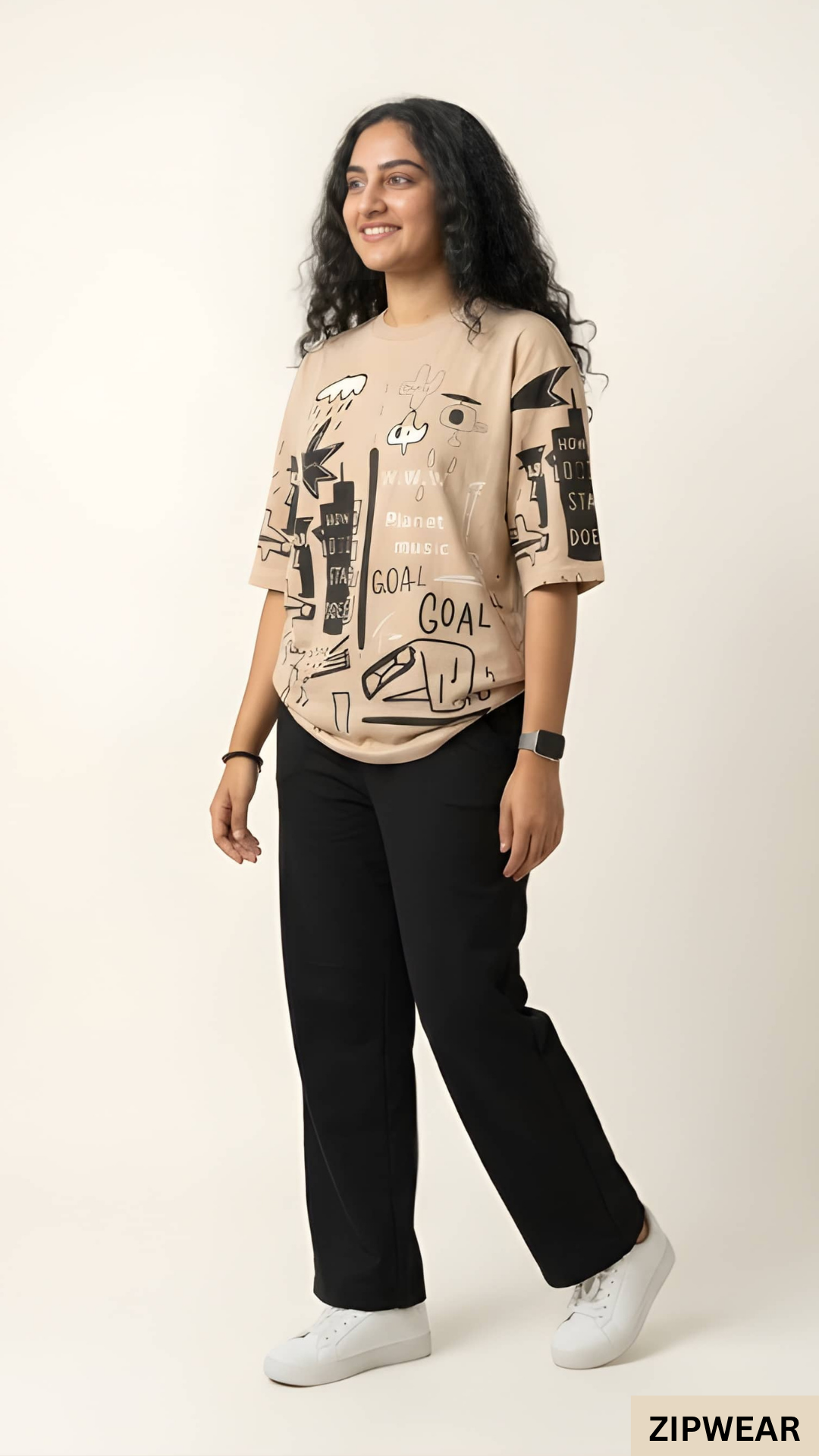 PLANET PRINTED BROWN - PJ SUIT FOR WOMEN