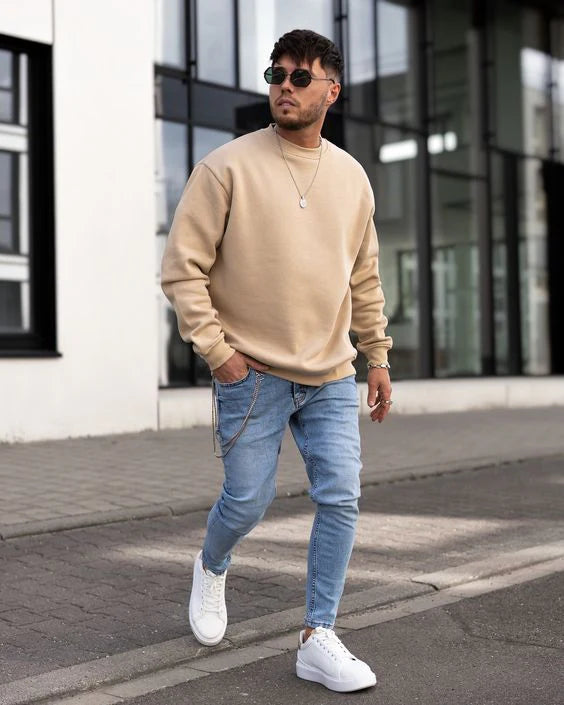 ZIPWEAR - Plain SweatShirt - BEIGE