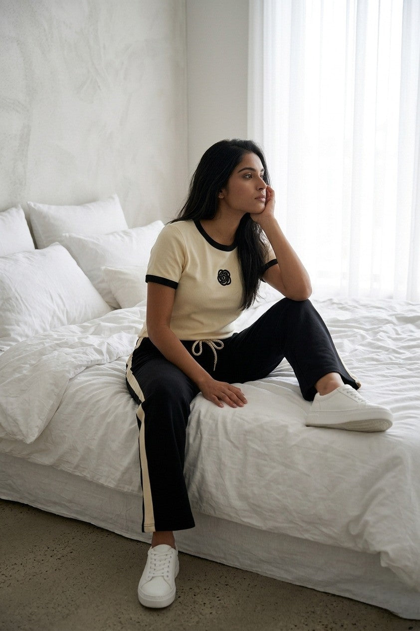 FLOWER PRINTED - Track Suit OFF WHITE