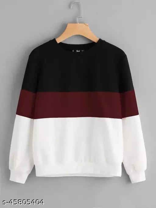 FLASH SALE #Black Maroon And White Block SweatShirt