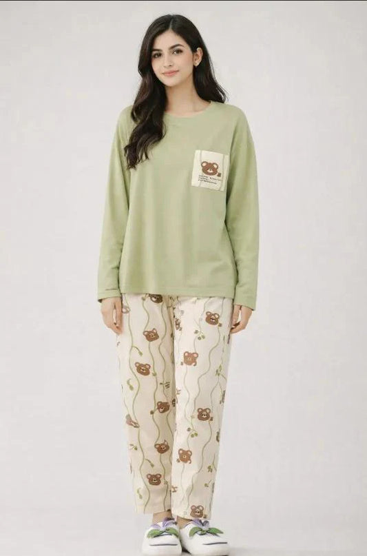 POCKET BEAR PRINTED - PJ SUIT FOR WOMEN