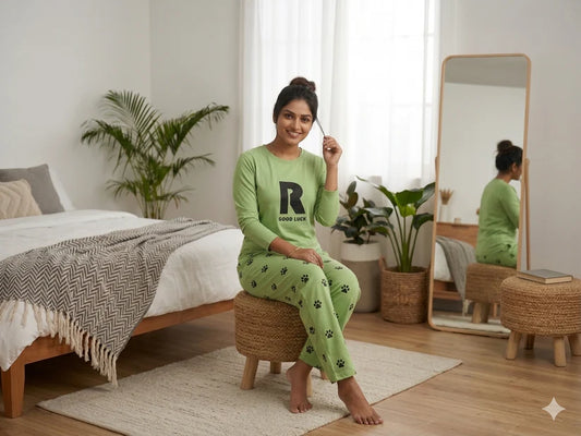 GREEN GOOD LUCK - FULL SLEEVES PJ SUIT FOR WOMEN